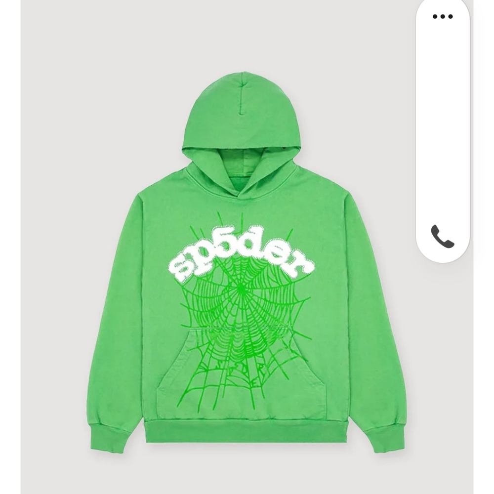 Green Spider Web Hoodie - Men Sweater